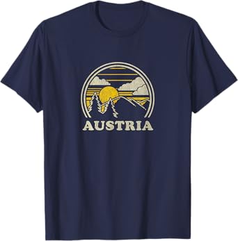 Austria T Shirt Vintage Hiking Mountains Tee T-Shirt