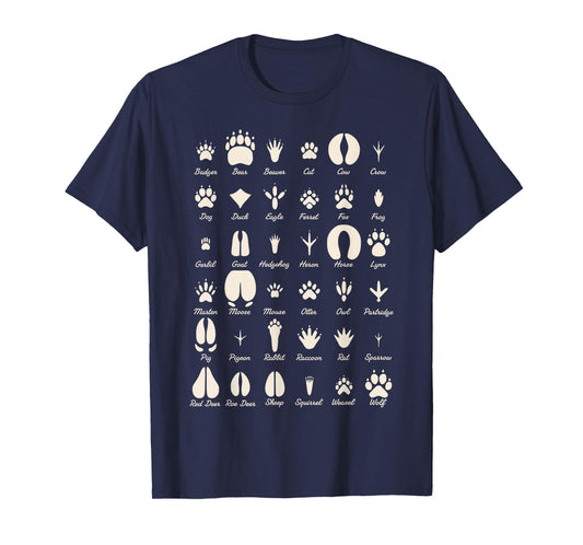 Animal Track s Common Animals & Wildlife Tracks T-Shirt