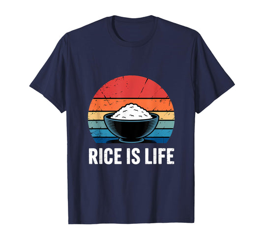 Rice Is Life Retro Vintage Sunset T-Shirt