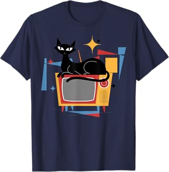Vintage Cat Mid Century Modern 50s 60s Gifts Men Women Kid T-Shirt