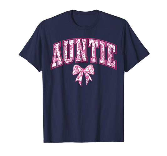 Auntie Coquette Bow Pink Aesthetic Mother's Day Aunt T-Shirt