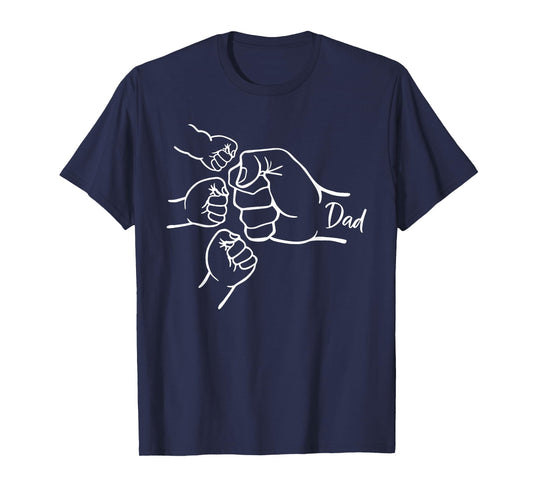 Fist Bump Dad Of Three Father Of 3 Daddy Happy Father's Day T-Shirt