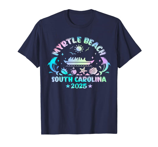 Myrtle Beach Summer Surf Dive Tie Dye Family Vacation 2025 T-Shirt
