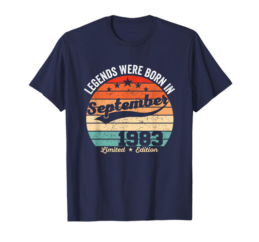 Vintage 42nd Birthday Legends Were Born In September 1983 T-Shirt