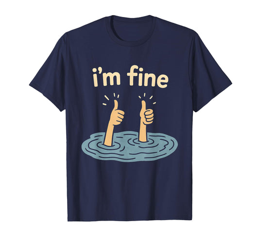Two Thumbs Up I'm Fine Funny Sarcastic Meme Introvert Humor T-Shirt