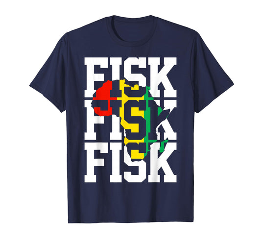 Vintage Fisk Lifetime Africa Map Hometown T-Shirt