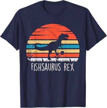 Fishing Gifts Shirt For Boys Fishsaurus T Rex Dinosaur T-Shirt