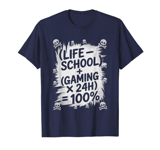 Funny Gamer Math for Teens – Gaming Life Formula T-Shirt