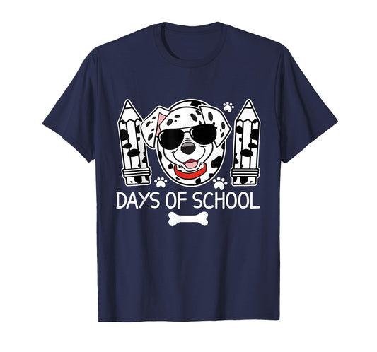 100 Days Smarter Dalmatian Dog 100 Days Of School Kids Boys T-Shirt
