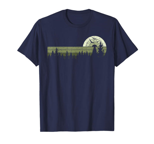 Retro Wildlife Trees Outdoors Nature Forest Vintage T-Shirt