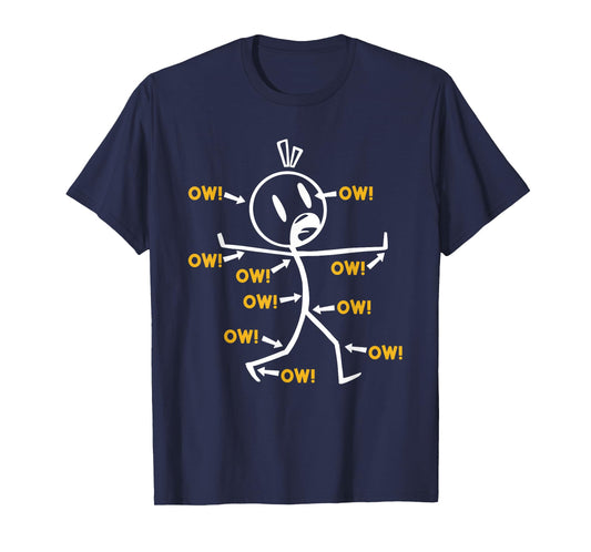 Au Stick Figure with Arrows Humour T-Shirt
