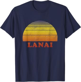 Lanai Hawaii Retro Vintage T Shirt 70s Throwback Surf Tee T-Shirt