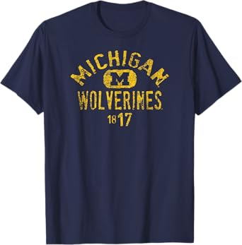Michigan Wolverines Vintage 1817 Navy Officially Licensed T-Shirt