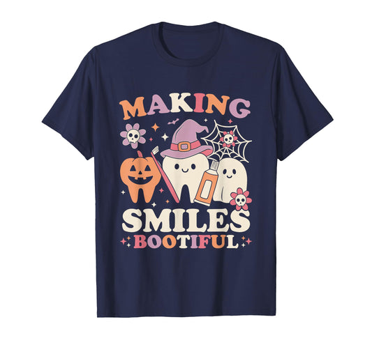 Making Smiles Bootiful Halloween Funny Ghost Dentist T-Shirt
