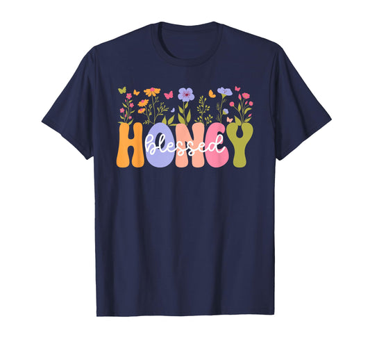 Blessed Honey Grandma Groovy Honey Grandmother T-Shirt