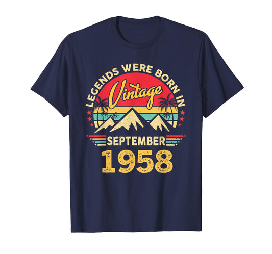 Vintage 67th Birthday Legends Were Born In September 1958 T-Shirt