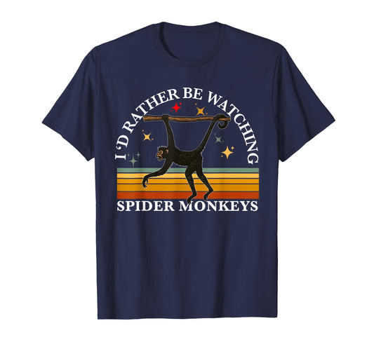 Spider Monkey Lover Vintage Rather Be Watching Spider monkey T-Shirt