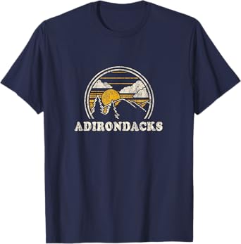 Adirondacks New York NY T Shirt Vintage Hiking Mountains Tee T-Shirt