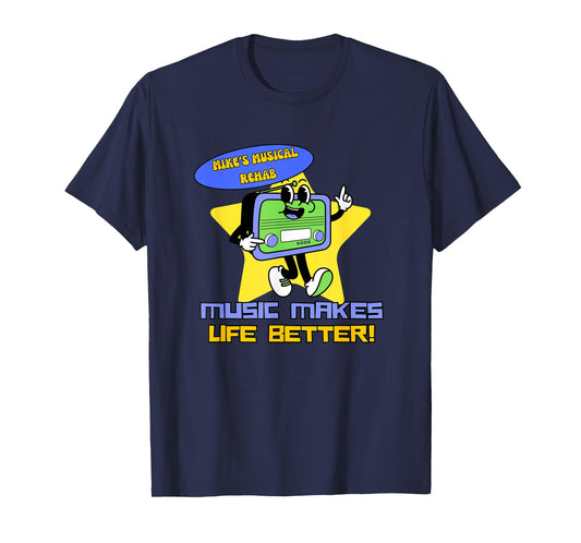 Music Makes Life Better Retro T-Shirt