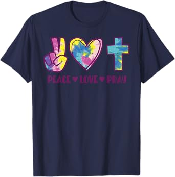Peace Love Pray God Jesus Christian Hippie Men Women Kids T-Shirt