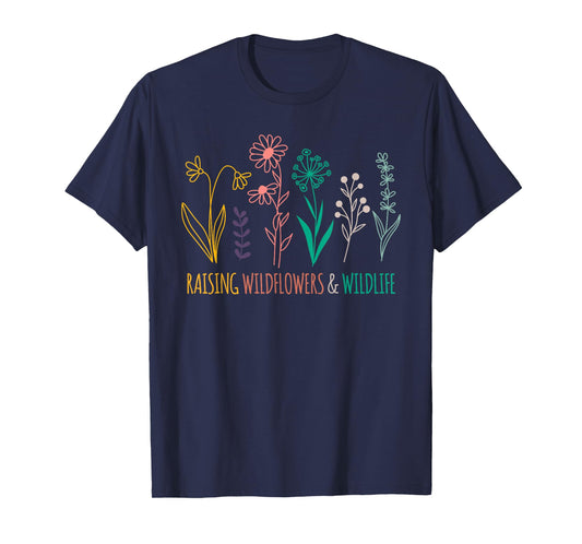 Raising Wildflowers And Wildlife Mom Mothers Day Vintage T-Shirt