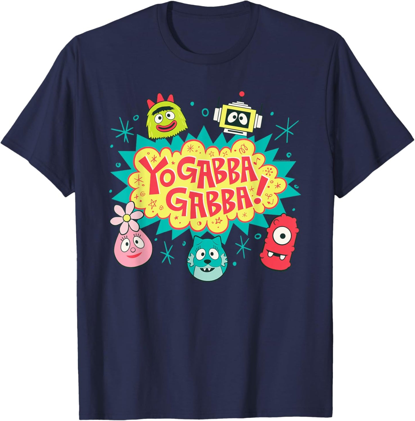 Yo Gabba Gabba! Logo with Character Heads TV Show T-Shirt