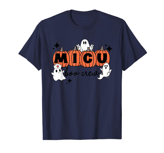 Womens MICU nurse shirt MICU boo crew MICU RN Halloween T-Shirt