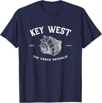 Key West FL Conch Republic Retro Fishing Diving Vintage T-Shirt