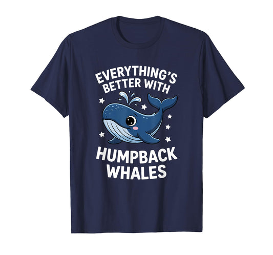 Cute Humpback Whale Lover Kids Boys Girls Humpback Whales T-Shirt