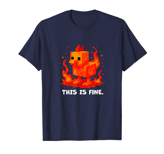 Funny Chicken Shirt for Kids Chicken Lover This Is Fine T-Shirt