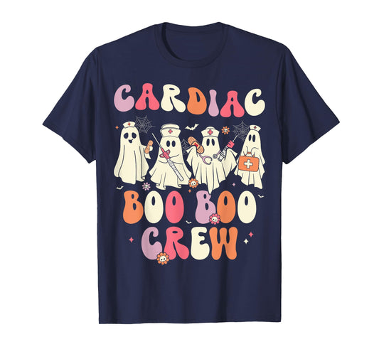 Halloween Cardiac Boo Crew Nurse Ghost Cute Health Worker T-Shirt