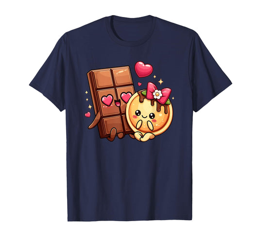 Choco And Pancake Couples Love Matching Chocolate Day T-Shirt