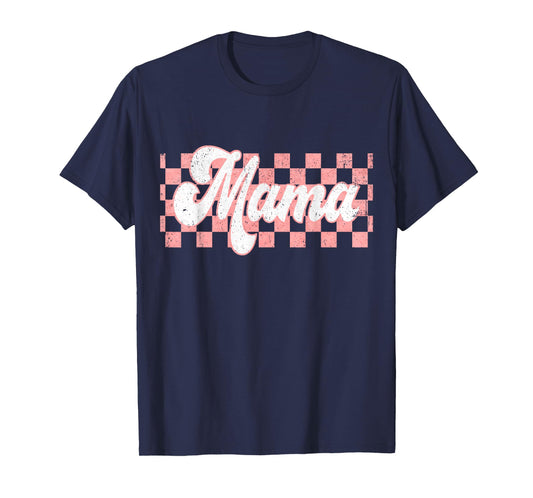 Checkered Mama Retro Mom Life Women Mothers Day New Mom T-Shirt