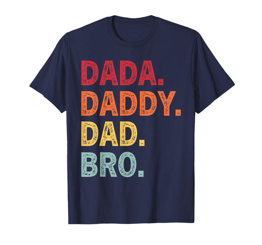 Retro Dada Daddy Dad Bro Funny Fathers Day Retro Vintage T-Shirt