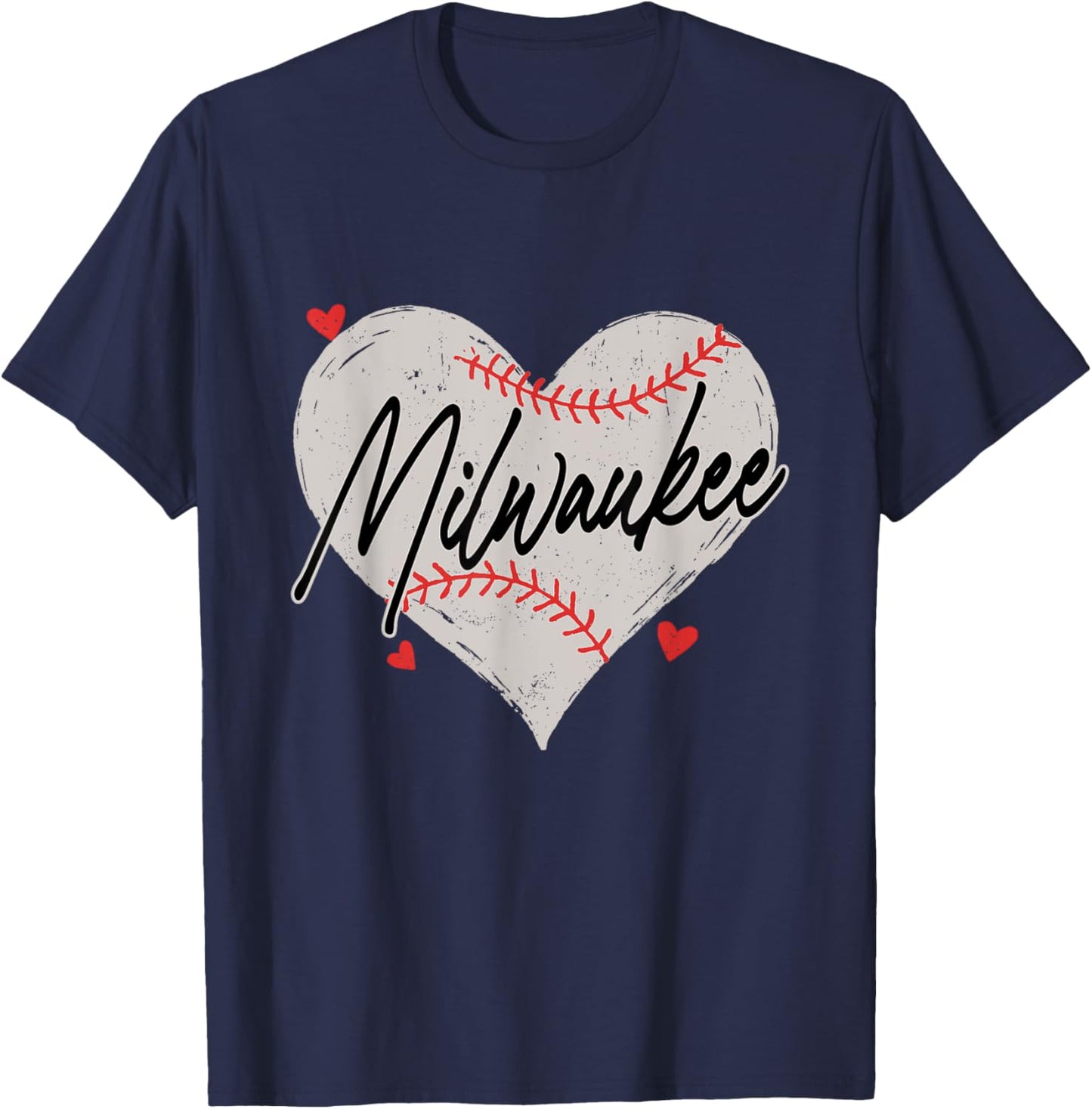Graphic Milwaukee Heart Throwback For Men Women Kids T-Shirt