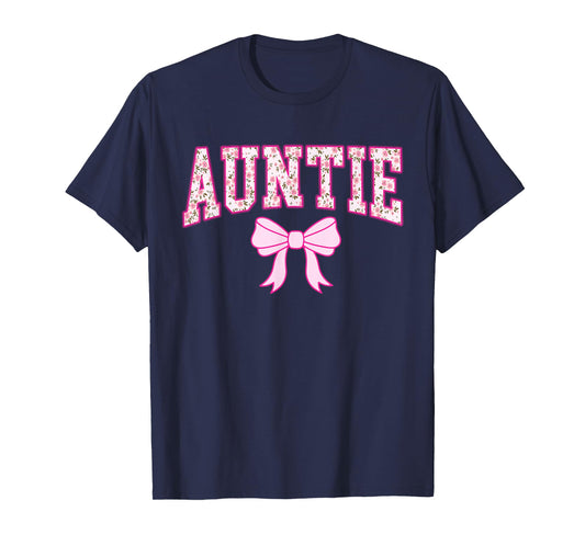 Auntie Coquette Bow Retro Pink Aesthetic Mother's Day Aunt T-Shirt
