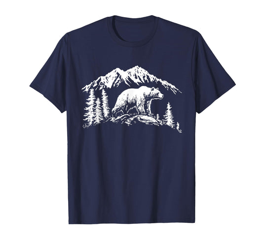 Grizzly Forest Wildlife Mountain T-Shirt