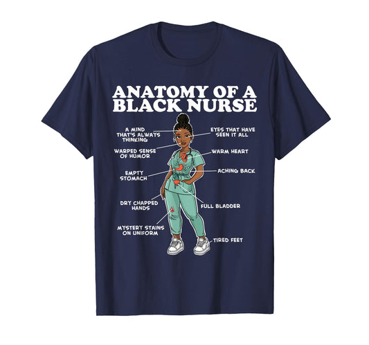 Anatomy of a Black Nurse T-Shirt