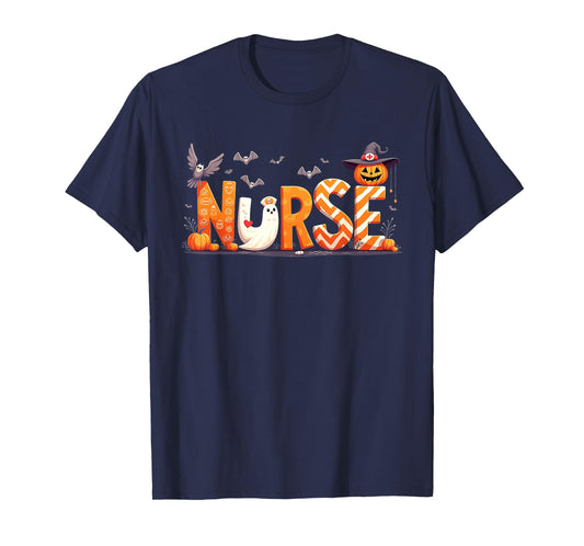 Cute Nurse Ghost Healthcare Worker Nurse Halloween T-Shirt