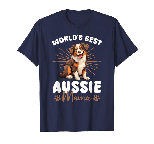Australian Shepherd Red Tri Dog World's Best Aussie mama T-Shirt