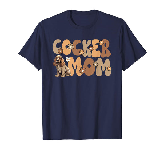 English Cocker Spaniel Groovy World's Best Cocker Mom T-Shirt