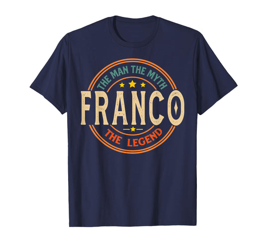 FRANCO The Man The Myth The Legend Vintage Personalized T-Shirt
