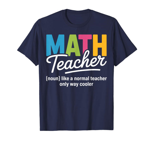 Math Teacher Definition Funny Back to School Retro Vintage T-Shirt