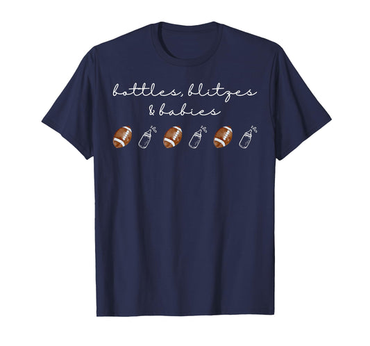 Bottles Blitges & Babies Football NICU Nurse Neonatal ICU RN T-Shirt