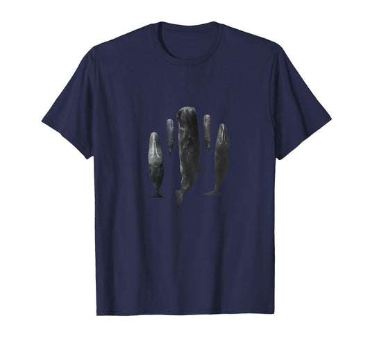 Sleeping Sperm Whales Whale School Sea Creatures Ocean Nature T-Shirt