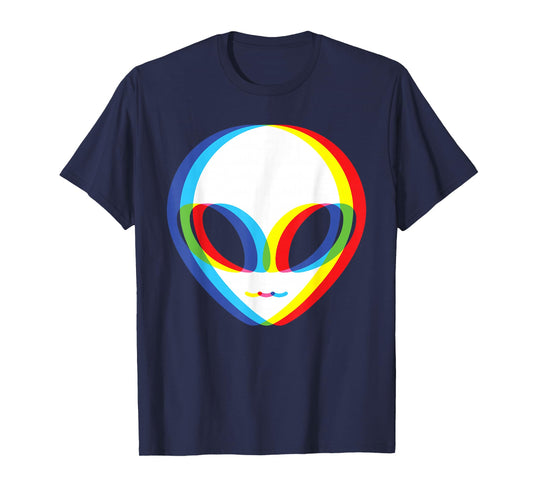 Alien Head Glitch UFO Alien Lover T-Shirt
