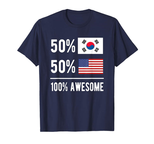 Proud South Korean American Flag South Korea USA T-Shirt