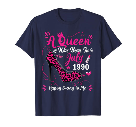 35th Birthday High Heel A Queen Was Born In July 1990 T-Shirt