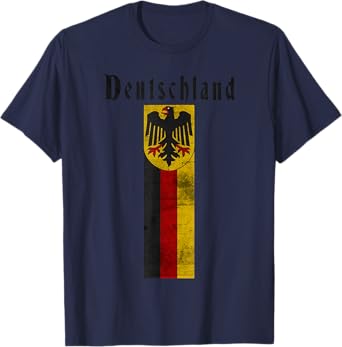 Deutschland German Vintage Flag Banner Coat of Arms Eagle T-Shirt