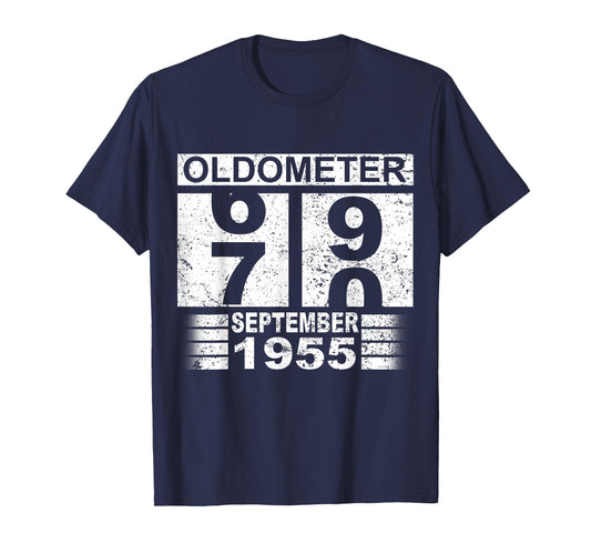Oldometer 69-70 Born in September 1955 Funny 70th Birthday T-Shirt